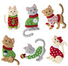 Bucilla Felt Ornaments Applique Kit Set Of 6-Cats In Ugly Sweaters - 89381E Bucilla Felt Ornaments Applique Kit Set Of 6-Cats In Ugly Sweaters - 89381E