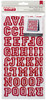 3 Pack - American Crafts Chipboard Alphabet Stickers-Letterman-Crimson Glitter, 91/Pkg - 43071 - 718813430715