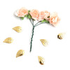 3 Pack - Maggie Holmes Heritage Embellishments-Paper Flowers & Gold Leaf Sequins - 350951