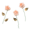 3 Pack - Maggie Holmes Heritage Embellishments-Paper Flowers & Gold Leaf Sequins - 350951