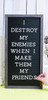 DCWV Framed Letterboard 10"X20"-Gray Stained W/Black Insert - LB006005
