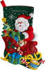 Bucilla Felt Stocking Applique Kit 18" Long-Santa's Sleigh - 86866