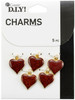 2 Pack - Cousin DIY Gold Metal Finish Heart Charm Set 5/Pkg-Red Glitter - 5A002GNH-1GJ5V - 191648086454