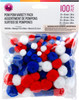 3 Pack - CousinDIY Pom-Poms 100/Pkg-Red, White & Blue Variety Pack - 5A002XQV-1GYP1 - 191648185492