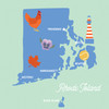 25 Pack - Echo Park Our United States Cardstock 12"X12"-Rhode Island - 5A003HYV-1HD55
