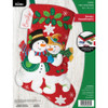 Bucilla Felt Stocking Applique Kit 18" Long-Snowy Sweethearts Quilted Delight - 5A003GR3-1HBLZ - 046109898131