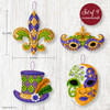 Bucilla Felt Ornaments Applique Kit Set Of 4-Mardi Gras - 5A003GR4-1HBM1