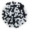 CousinDIY Pony Beads 6mmx9mm 750/Pkg -Black & White - 5A0035JK-1H6VC