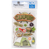 3 Pack - Paper House 3D Stickers 4.5"X7.5"-Camping - STDM268E - 767636377639