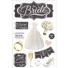 3 Pack - Paper House 3D Stickers 4.5"X7.5"-The Bride - STDM254E