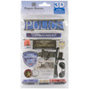 3 Pack - Paper House 3D Stickers 4.5"X7.5"-Police - STDM168E - 767636376656