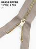 6 Pack - Avanti Brass Zipper 7"-Moonlight - 5A003SG4-1HPZT