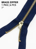 6 Pack - Avanti Brass Zipper 7"-Mood Indigo - 5A003SG4-1HPZ9