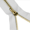 6 Pack - Avanti Brass Zipper 5"-Bright White - 5A003SFX-1HPZF - 700332333196