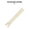 6 Pack - Avanti Nylon Zipper 5"-Whisper White - 5A003SCK-1HPY7 - 700332496686