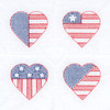Jack Dempsey Stamped Quilt Blocks 18"X18" 6/Pkg-Usa Hearts - 5A003T93-1HQ45