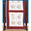 Jack Dempsey Stamped Quilt Blocks 18"X18" 6/Pkg-Four Highland Cows - 5A003T93-1HQ4L