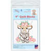 Jack Dempsey Stamped Quilt Blocks 9"X9" 12Pkg-Highland Cow - 5A003T8V-1HQ4F - 013155488265