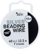 6 Pack - CousinDIY Cord Basics 7-Strand Beading Wire .45mmx40'-Silver - 32021-02 - 016321489813