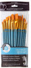 Royal & Langnickel(R) Gold Taklon Angular Variety Pack Brush-12/Pkg - RSET9306 - 090672060464