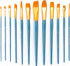 Royal & Langnickel(R) Gold Taklon Angular Variety Pack Brush-12/Pkg - RSET9306