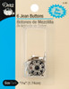 Dritz No-Sew Jean Buttons 11/16" 6/Pkg-Nickel - 4-65 - 072879103793