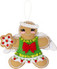 Bucilla Felt Ornaments Applique Kit Set Of 6-Dressed Up Gingerbread - 89644E