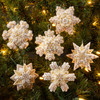 Bucilla Ornaments Felt Applique Kit Set Of 6-Pearl Snowflakes 4.25"X4" - 89682E - 046109896823