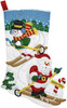 Bucilla Felt Stocking Applique Kit 18" Long-Downhill Skiers - 86932E