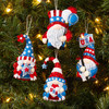 Bucilla Felt Ornaments Applique Kit Set Of 4-Red, White & Blue Gnomes - 5A0021SN-1G4PF