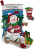 Bucilla Felt Stocking Applique Kit 18" Long-Nordic Snowman - 86817