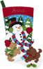 Bucilla Felt Stocking Applique Kit 18" Long-Snowman & Puppies - 86900E