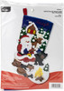 Bucilla Felt Stocking Applique Kit 18" Long-Santa's Black Bear Cabin - 86931E - 046109869315