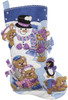 Bucilla Felt Stocking Applique Kit 18" Long-Playing In The Snow - 86975E