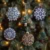 Bucilla Felt Ornaments Applique Kit Set Of 6-Holiday Mandala - 89499E