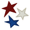 3 Pack - Gwen Studio Iron-On Patch Applique-Red White Blue Star - 5A003RPV-1HN9F
