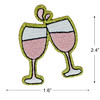 3 Pack - Gwen Studio Iron-On Patch Applique- Wine Glasses - 5A003RQB-1HN9T