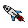 3 Pack - Gwen Studio Iron-On Patch Applique-Rocketship - 5A003RQ8-1HNB4