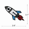 3 Pack - Gwen Studio Iron-On Patch Applique-Rocketship - 5A003RQ8-1HNB4