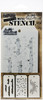 Tim Holtz Mini Layered Stencil Set 3/Pkg-Set #38 - MTS-38 - 752830514331