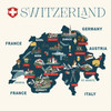 25 Pack - Carta Bella Switzerland Cardstock 12"X12"-Switzerland Map - 5A003WBL-1HRY2