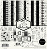 25 Pack - Carta Bella Great Outdoors Cardstock 12"X12"-Cream / Black 12x12 Coordinating Solid - 5A003W95-1HRW8 - 810220755327