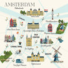 25 Pack - Carta Bella Amsterdam Cardstock 12"X12"-Amsterdam Map - 5A003WB0-1HRXR