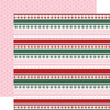 25 Pack - Echo Park North Pole Christmas Cardstock 12"X12"-Snowflake Stripes - 5A003VYJ-1HRFS - 810220751282
