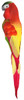 6 Pack - Craft D?cor Essentials Feathered Parrot W/Clip 13" 1/Pkg -Glitter Red - 5A002LTZ-1GNJ7