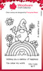 Woodware Clear Stamps 4"X6"-Singles Rainbow Gnome FRS883