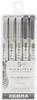 Zebra Mildliner Double Ended Highlighters 5/Pkg-Grays - 78015 - 045888780156