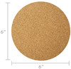 Hygloss Cork Coasters 6/Pkg-6" Round - H39606 Hygloss Cork Coasters 6/Pkg-6" Round - H39606