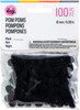 CousinDIY Pom-Poms 10mm 100/Pkg-Black - A50026LG-815 - 191648096309