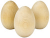 Hygloss Wood Eggs 3/Pkg-1.75"X2.5" - H8594 - 081187085943